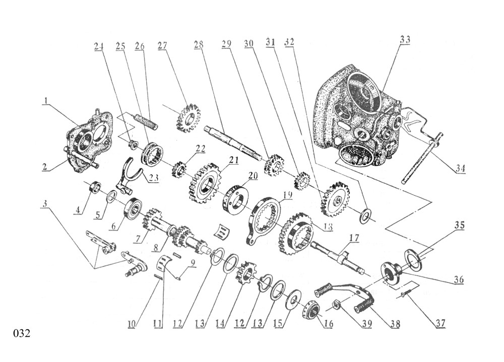 CJ750 M1M M1S 12V BOOK PAGE 032 for 331 gearbox transmission ONLY