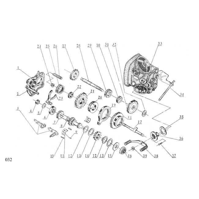 CJ750 M1M M1S 12V BOOK PAGE 032 for 331 gearbox transmission ONLY